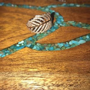 Rose gold Feather ring